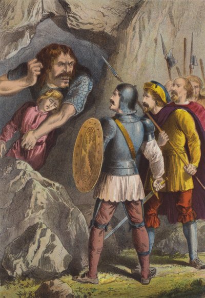 Giant Slay-Good and Feeble-Mind（chromolitho） 作： Henry Courtney Selous