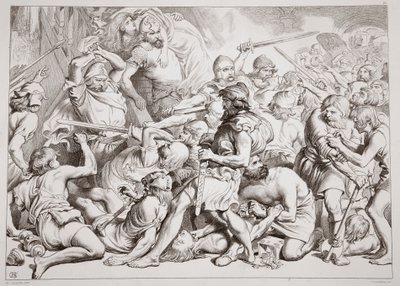 ヘレワードがアルフトルダを救う方法、パブ、チャールズキングスレーのヘレワード大王のイラスト。 1870年、CGルイスによる彫刻（鋼板の彫刻） 作： Henry Courtney Selous