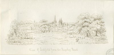 リッチフィールド-北の景色（遠景）：ペン画、nd［1788-1855］（図面 作： Henry Curzon Allport