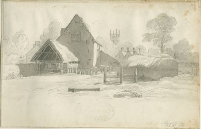シェンストーン-農場：セピア色のデッサン、nd [1788-1855]（デッサン） 作： Henry Curzon Allport