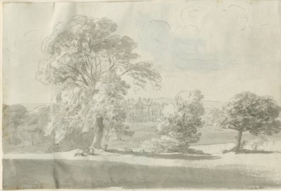 シェンストン-リトル・アストン・ホール：ペンと水彩画、ND [1788-1855] (図面) 作： Henry Curzon Allport
