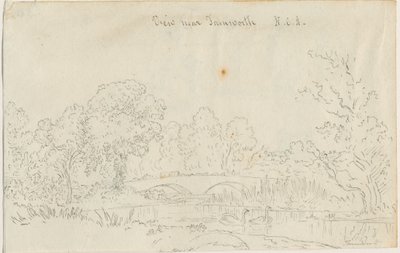 タムワース-橋：ペン画、nd [1788-1855] 作： Henry Curzon Allport