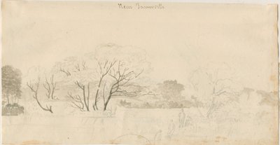 タムワース-遠景：鉛筆画、nd [1788-1855]（図面） 作： Henry Curzon Allport