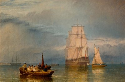 ポート - 穏やかな、1856 年。 作： Henry Dawson