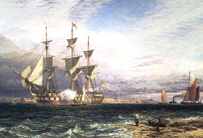 Sheerness, Island of Sheppey, Guardship Saluting 作： Henry Dawson