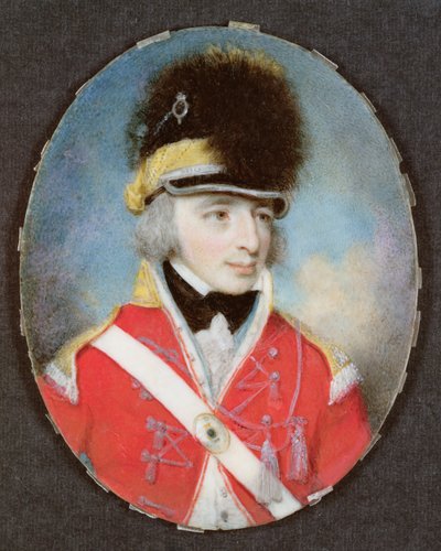 無名将校のミニチュア、1797年頃 作： Henry Edridge