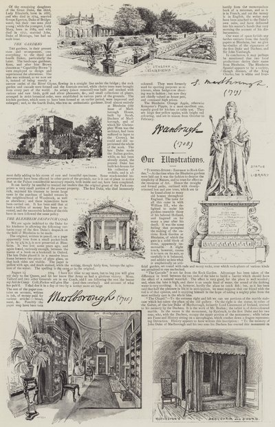 ブレナム宮殿のイラスト（リトグラフ 作： Henry Edward Tidmarsh