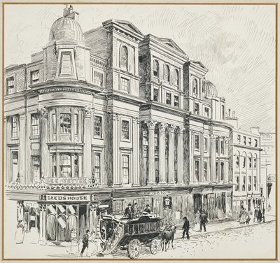マーケット・ストリートのニューオールズ・ビルディング、現在の王立取引所跡地 作： Henry Edward Tidmarsh