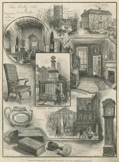 ジョン・ウェスレーの個人的な記念品と遺品：彼の死の100周年のために（彫刻 作： Henry Edward Tidmarsh