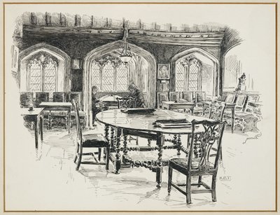 読書室、チェサム・カレッジ 作： Henry Edward Tidmarsh
