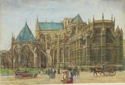 ウェストミンスター寺院でのヘンリー7世の礼拝堂の眺め、1913年（紙にトイレ） 作： Henry Edward Tidmarsh