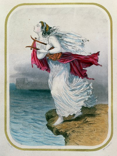 Mme Gervaisによって彫刻された詩人、サッポー、海に投げ込む1849 作： Henry Emy