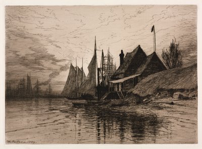 夕方、ニューヨーク港、1884。 作： Henry Farrer