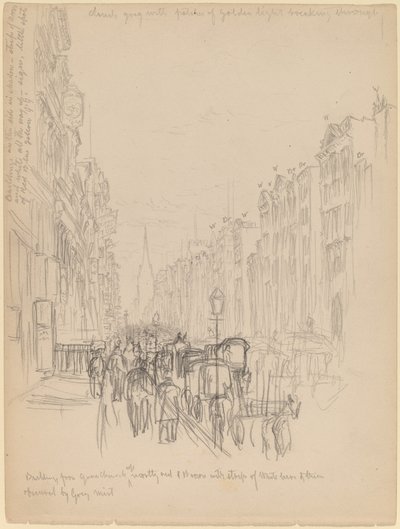 グレース教会から見た 5 番街の建物 作： Henry Farrer