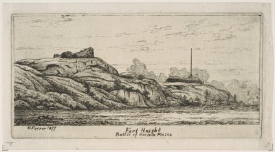1877年のオールドニューヨークのシーンからのハーレムプレーンズのフォートヘイトの戦い。 作： Henry Farrer