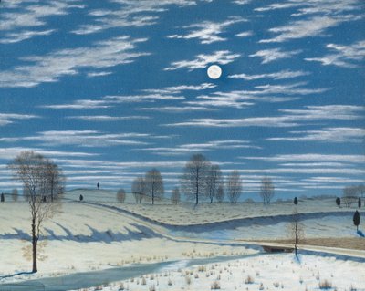 月明かりの下の冬景色、1869年。 作： Henry Farrer