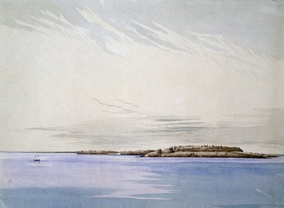 古いマキナウ、フレンチフォート、1842年（紙にトイレ） 作： Henry Francis Ainslie