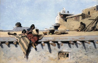 ポットを描くインド人 作： Henry Francois Farny