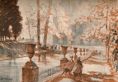 ルクセンブルグパリは木と子供が大好きです。c1927、1927 作： Henry Franks Waring