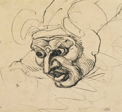 脅迫的な頭、 作： Johann Heinrich Füssli