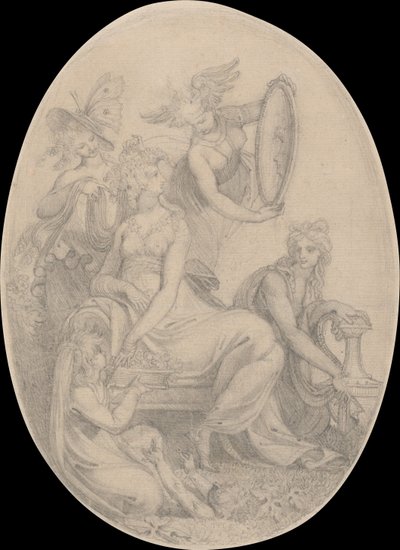 エラズマス・ダーウィンの植物園の口絵の絵 作： Johann Heinrich Füssli