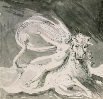 エウロパと雄牛（ペンとインクで洗う） 作： Johann Heinrich Füssli