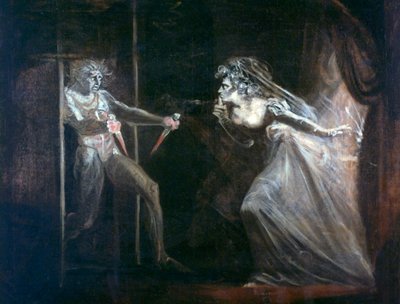 1812年に展示された女性マクベスが短剣を手にした 作： Johann Heinrich Füssli