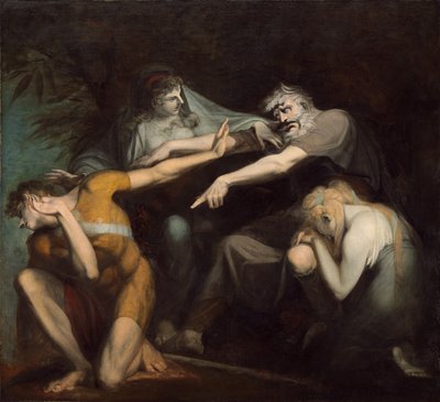 オイディプスは息子のポリュネイケースを呪う 作： Johann Heinrich Füssli