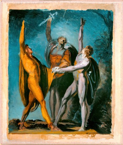リュートリ川の誓いのスケッチ、女性像バージョン、177981、178590 バージョン。 作： Johann Heinrich Füssli