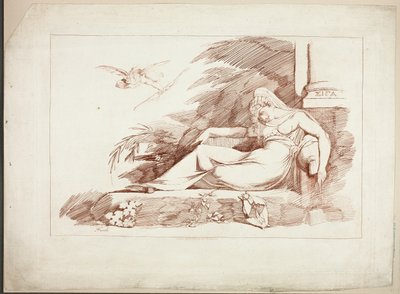 キューピッドと眠る女 作： Johann Heinrich Füssli