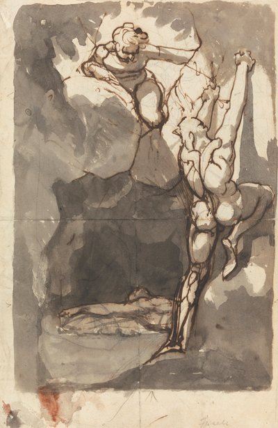 「バサーニオの死体の発見」のための習作 作： Johann Heinrich Füssli
