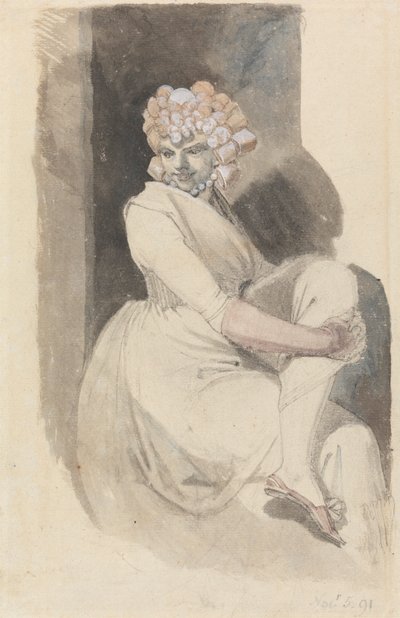 座っている女性の研究 作： Johann Heinrich Füssli