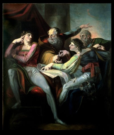 Hotspur、Worcester、Mortimer、Glendowerの間の紛争、1784 作： Johann Heinrich Füssli
