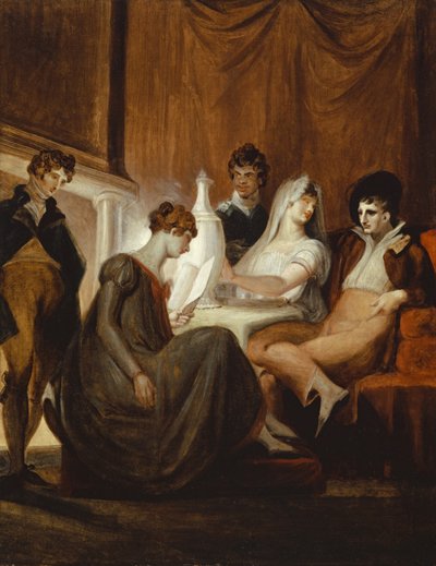 田舎の新聞、1806-7 作： Johann Heinrich Füssli