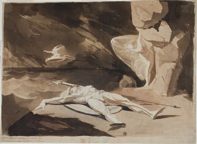 アキレスの死体を悼むテティス 作： Johann Heinrich Füssli
