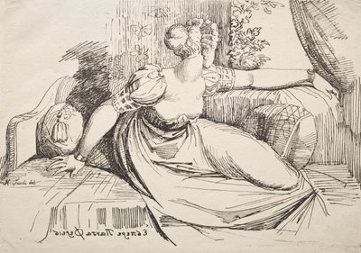 ソファの上の女性 作： Johann Heinrich Füssli