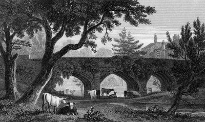 ヘンリーアドラードによって彫刻されたケンタッキーのエルサム橋、1832年 作： Henry Gastineau