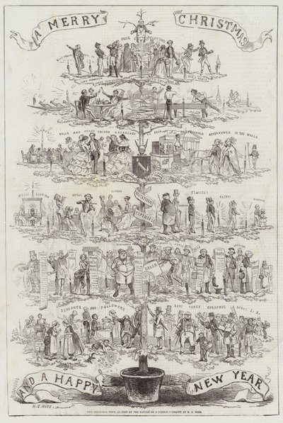 家族の父が見たクリスマスツリー 作： Henry George Hine