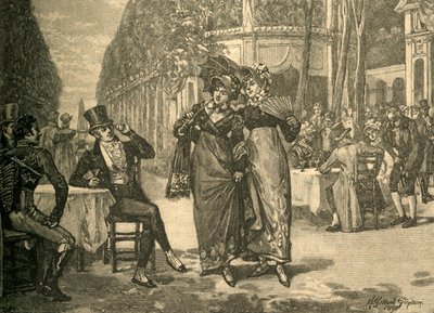 19世紀初頭のc1890の摂政時代のボーとベル。 作： Henry Gillard Glindoni