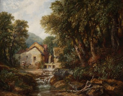 1867年ダービーシャー、ロウズリーにある製粉所 作： Henry Harris Lines