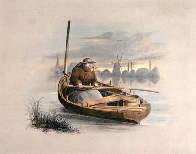 釣りの6つの画像のセットからのうなぎボビング、バタシー（手塗りのリソ） 作： Henry Heath