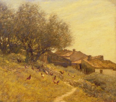 プロヴァンスの丘の中腹の村 作： Henry Herbert La Thangue