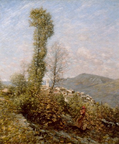 プロヴァンスの丘の上の村 1910-14年頃 油彩・カンヴァス 作： Henry Herbert La Thangue