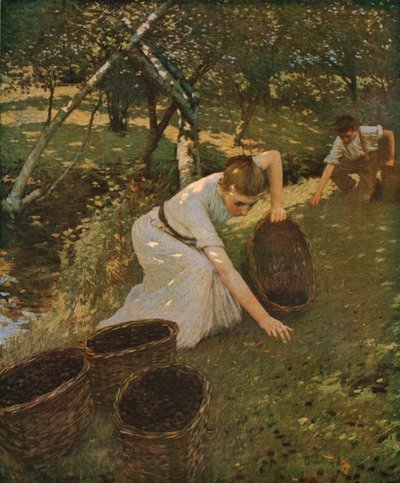 プラムの収集、1901年、1930年。 作： Henry Herbert La Thangue