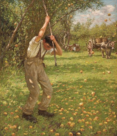 サイダーアップルをシェイクダウン 作： Henry Herbert La Thangue