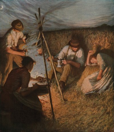 収穫の晩餐、1898年、c1930。 作： Henry Herbert La Thangue