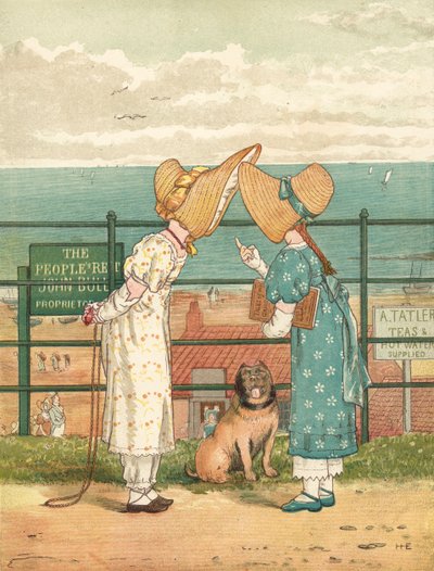 Gossiping People（カラーリトグラフ 作： Henry Hetherington Emmerson