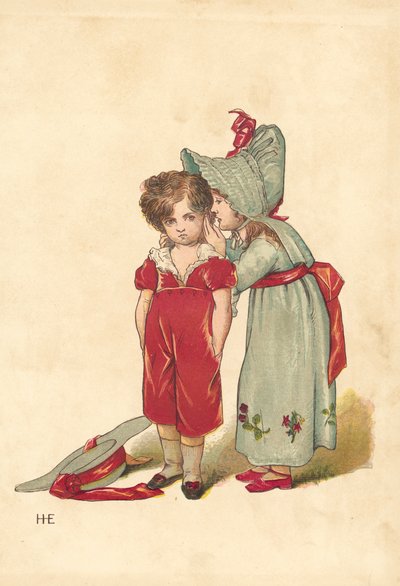 Whispering People（カラーリトグラフ 作： Henry Hetherington Emmerson