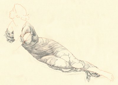 カーテンの研究、c1900 作： Henry Holiday