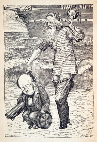 1876 年に出版された「潮の頂上にいる一人一人を支える」。 作： Henry Holiday